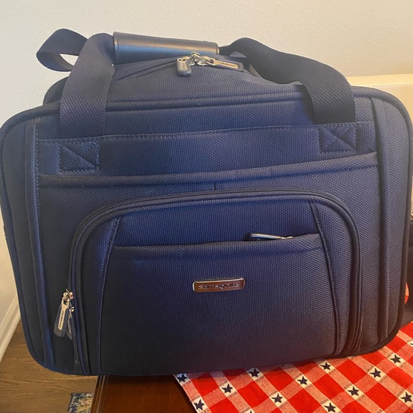 NWOT Samsonite Travel Tote Navy New Suitcase Overhead - Picture 2 of 4